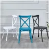 Lu Zi Furniture - Factory direct sales: European, French and American style banquet and home furnishing, country-style plastic dining chairs, retro and personalized back fork chairs, fork bone cross-back chairs details Picture
